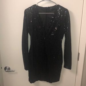 Black sequin party dress